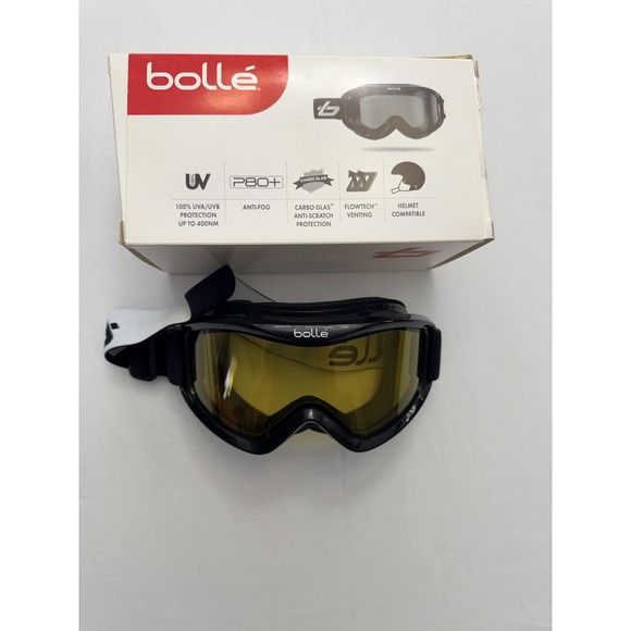 bolle Other - Bolle Mojo Ski Snowboard Goggles Mens Black Lemon Lens Anti-Fog UV400 20573